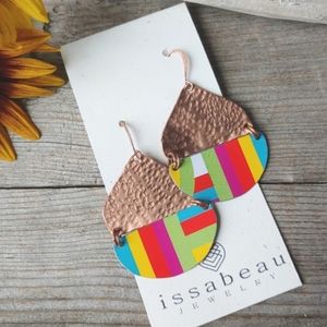 SALE!! "Bright Lights Big Copper" Upcycled Tin Earrings